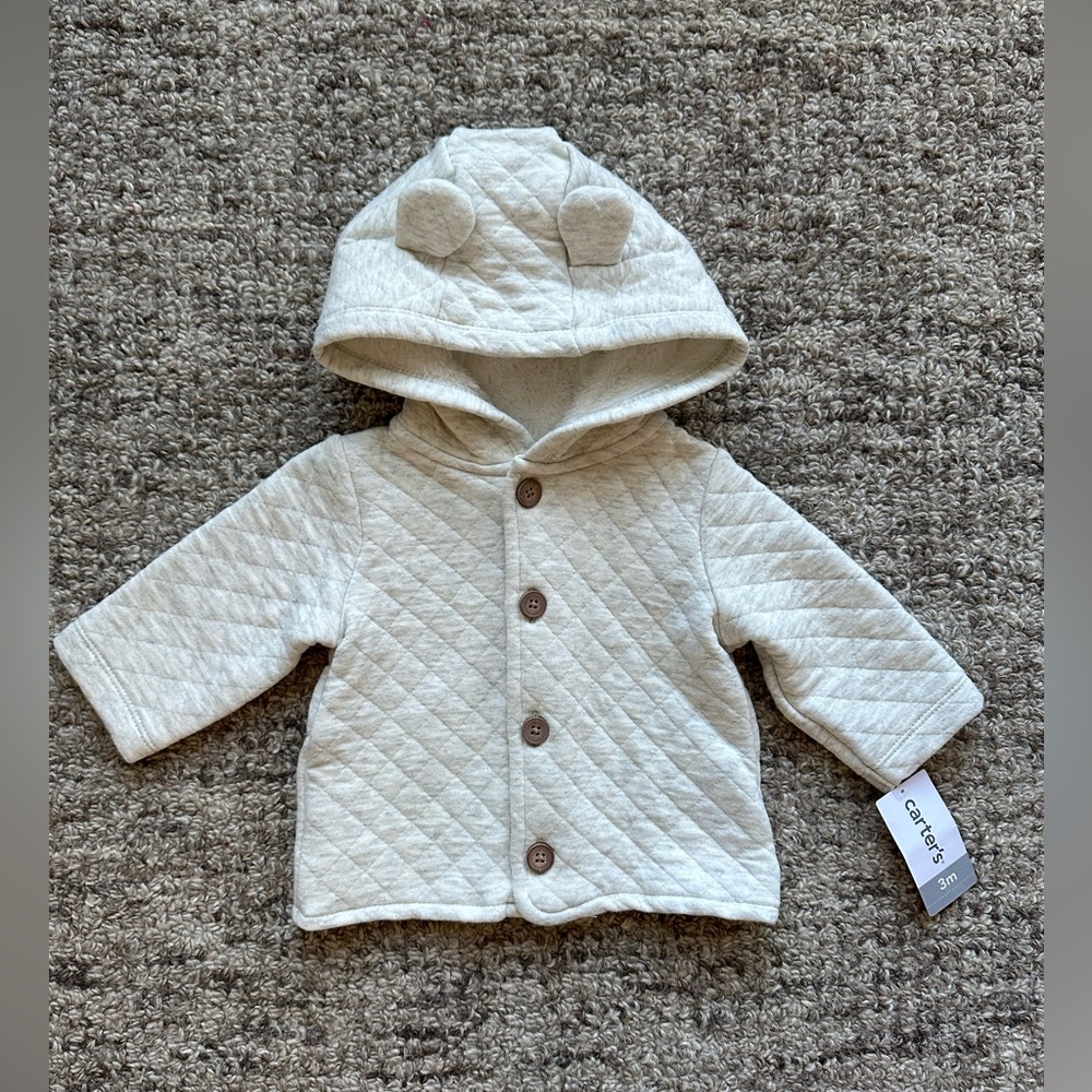 NWT Carter's / Baby Sherpa Teddy Jacket / Gray 0-3 Months
